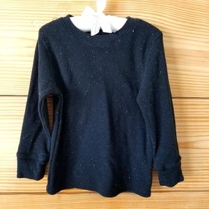 [Cat & Jack] Black Waffle Knit Long Sleeved Tee